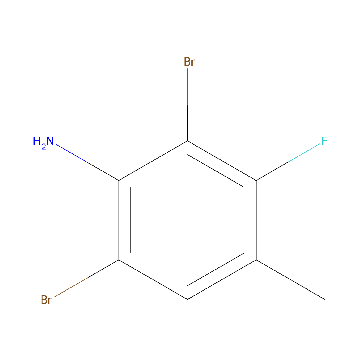 2,6-Dibromo-3-fluoro-4-methylaniline molecular structure, CAS 1000576-48-6