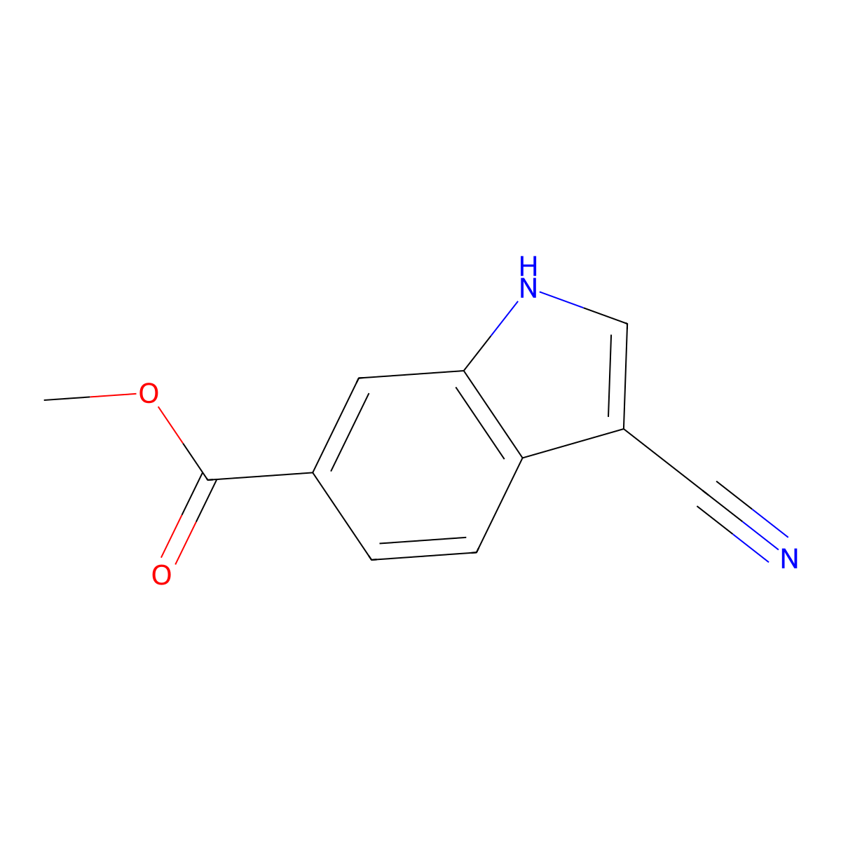 methyl 3-cyano-1H-indole-6-carboxylate molecular structure, CAS 1000576-51-1
