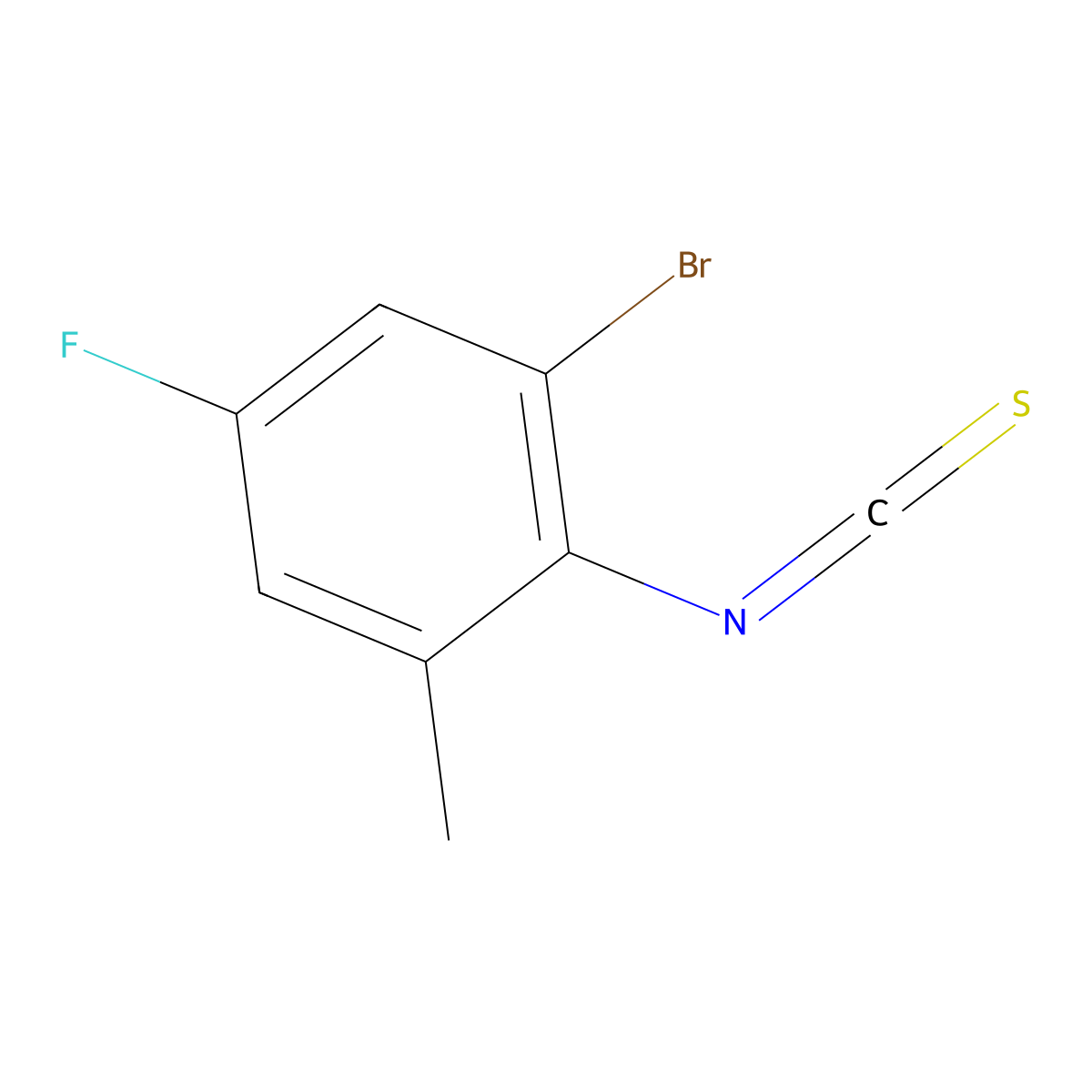 2-Bromo-4-fluoro-6-methylphenylisothiocyanate molecular structure, CAS 1000576-56-6