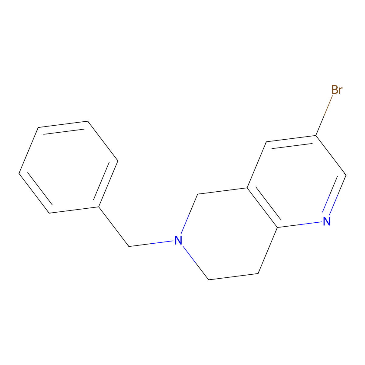 6-Benzyl-3-bromo-5,6,7,8-tetrahydro-1,6-naphthyridine molecular structure, CAS 1000576-67-9