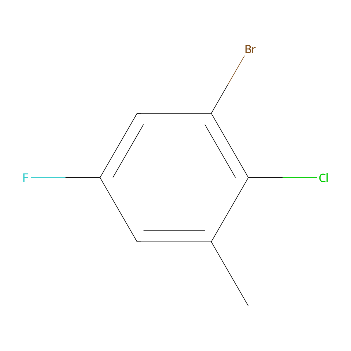 3-Bromo-2-chloro-5-fluorotoluene molecular structure, CAS 1000576-68-0