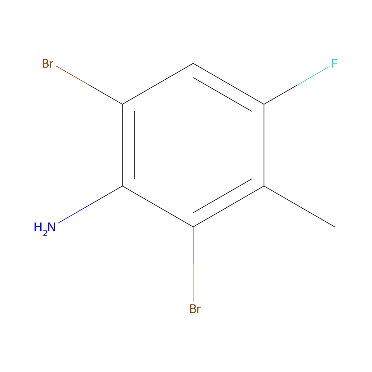 2,6-Dibromo-4-fluoro-3-methylaniline molecular structure, CAS 1000576-72-6