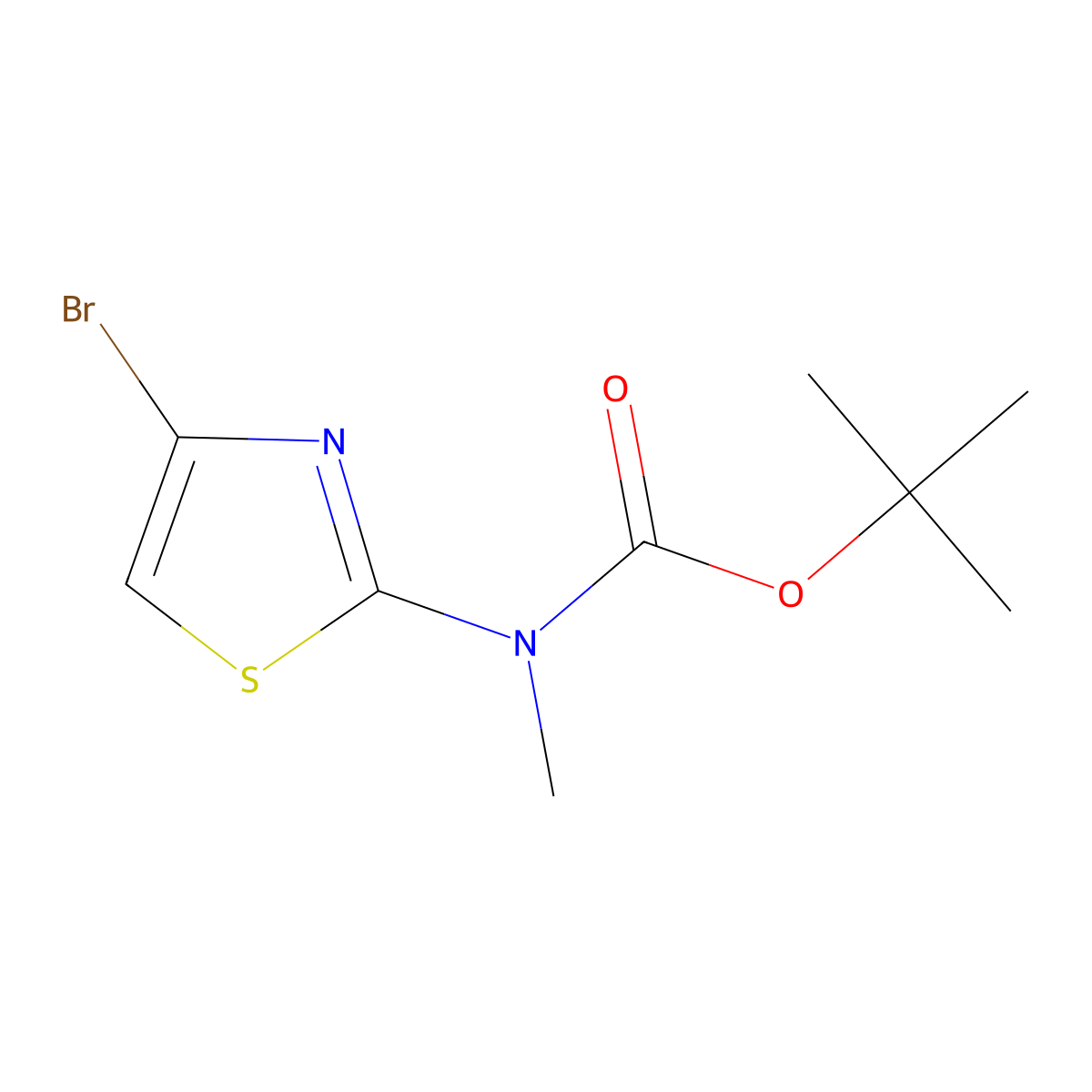 tert-Butyl (4-bromothiazol-2-yl)(methyl)carbamate molecular structure, CAS 1000576-79-3