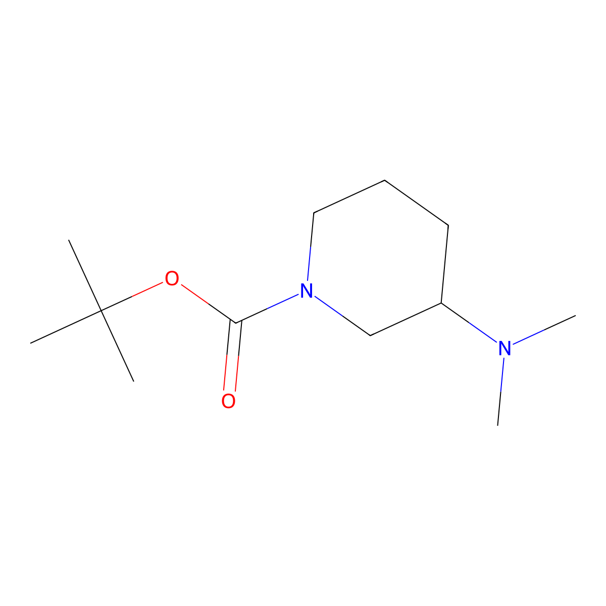 Tert-butyl 3-(dimethylamino)piperidine-1-carboxylate molecular structure, CAS 1000576-83-9