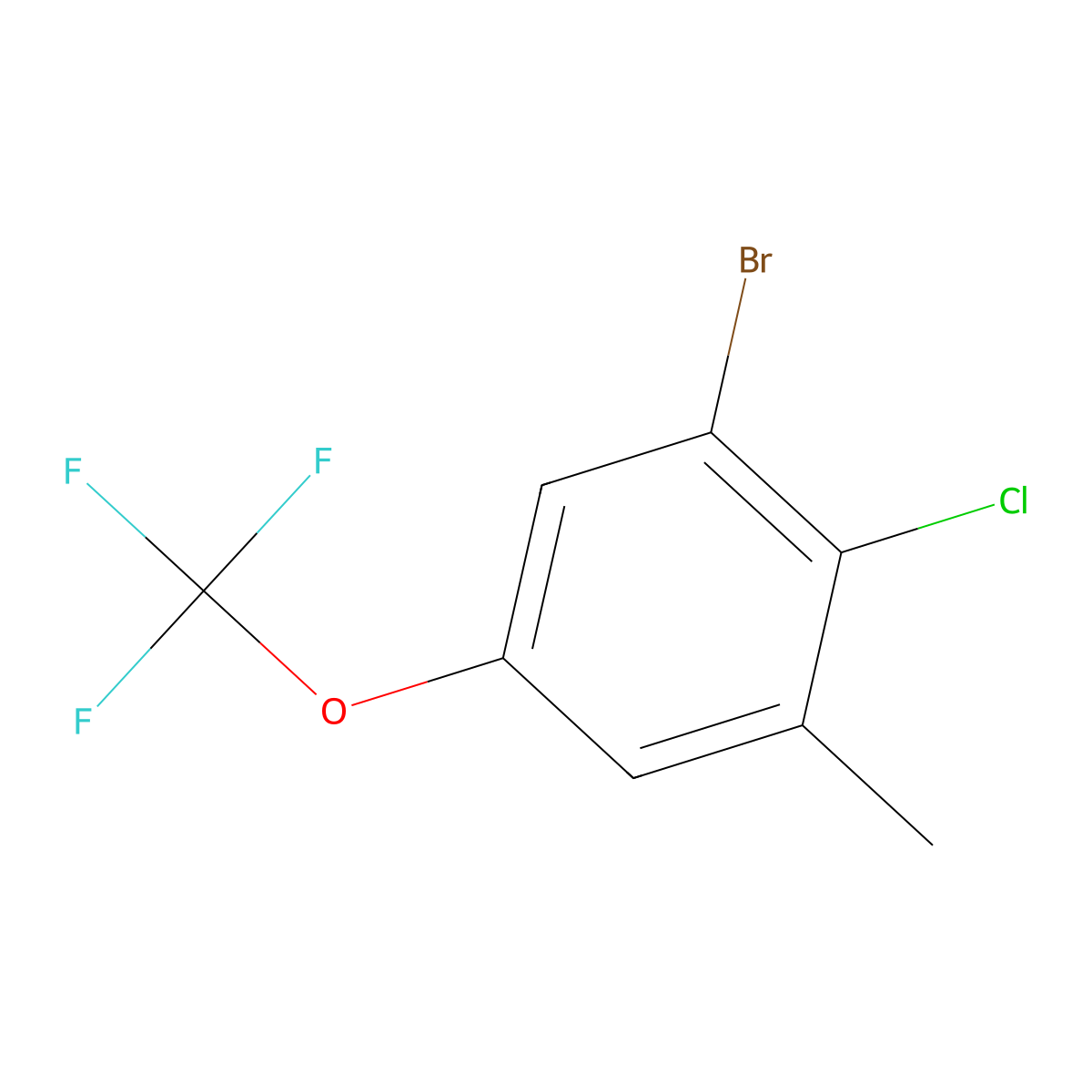 1-Bromo-2-chloro-3-methyl-5-(trifluoromethoxy)benzene molecular structure, CAS 1000577-04-7