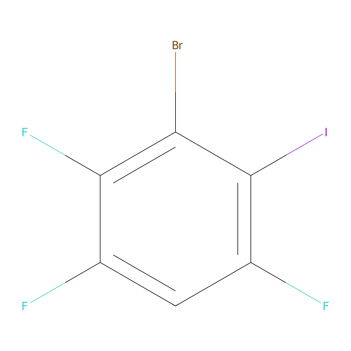 1-Bromo-2-iodo-3,5,6-trifluorobenzene molecular structure, CAS 1000577-16-1