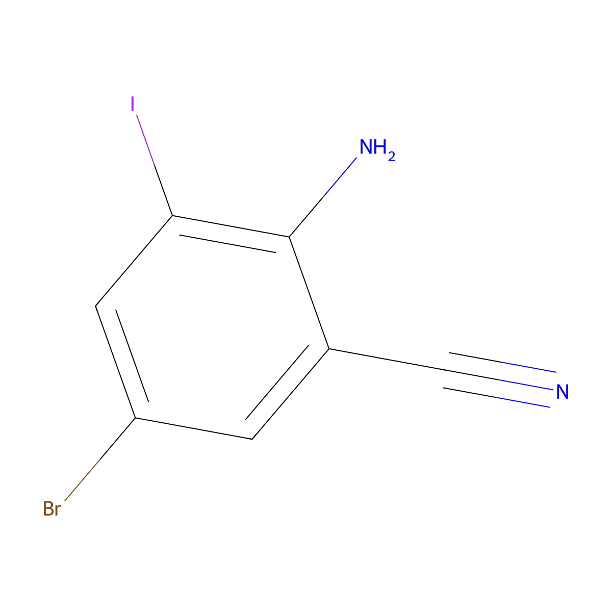 2-Amino-5-bromo-3-iodobenzonitrile molecular structure, CAS 1000577-44-5