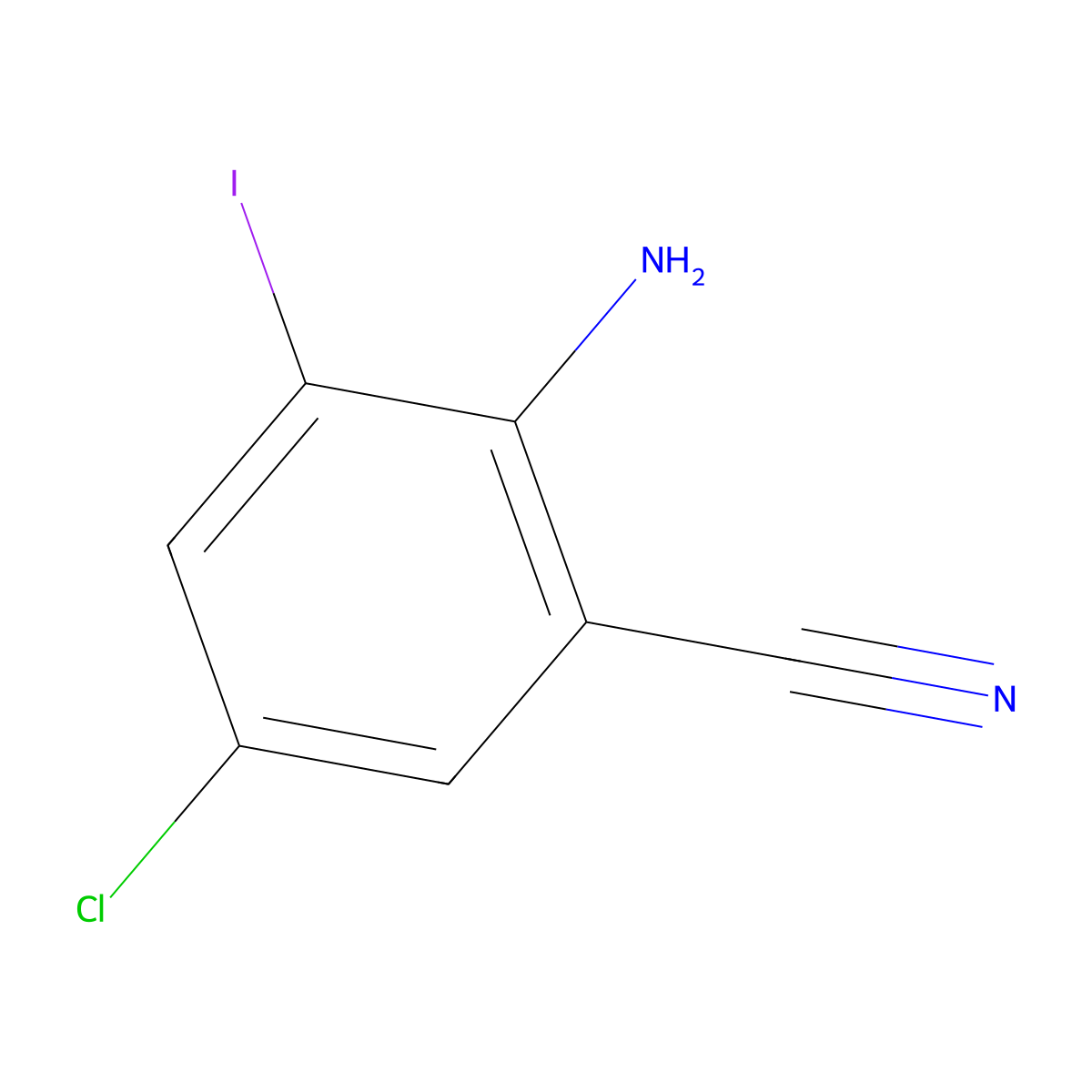 2-Amino-5-chloro-3-iodobenzonitrile molecular structure, CAS 1000577-48-9