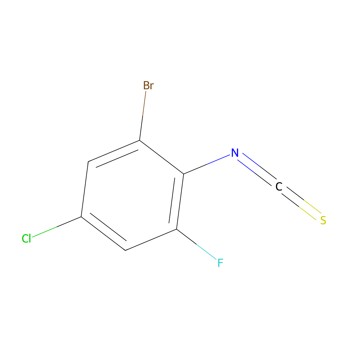 2-Bromo-4-chloro-6-fluorophenyl isothiocyanate molecular structure, CAS 1000577-50-3