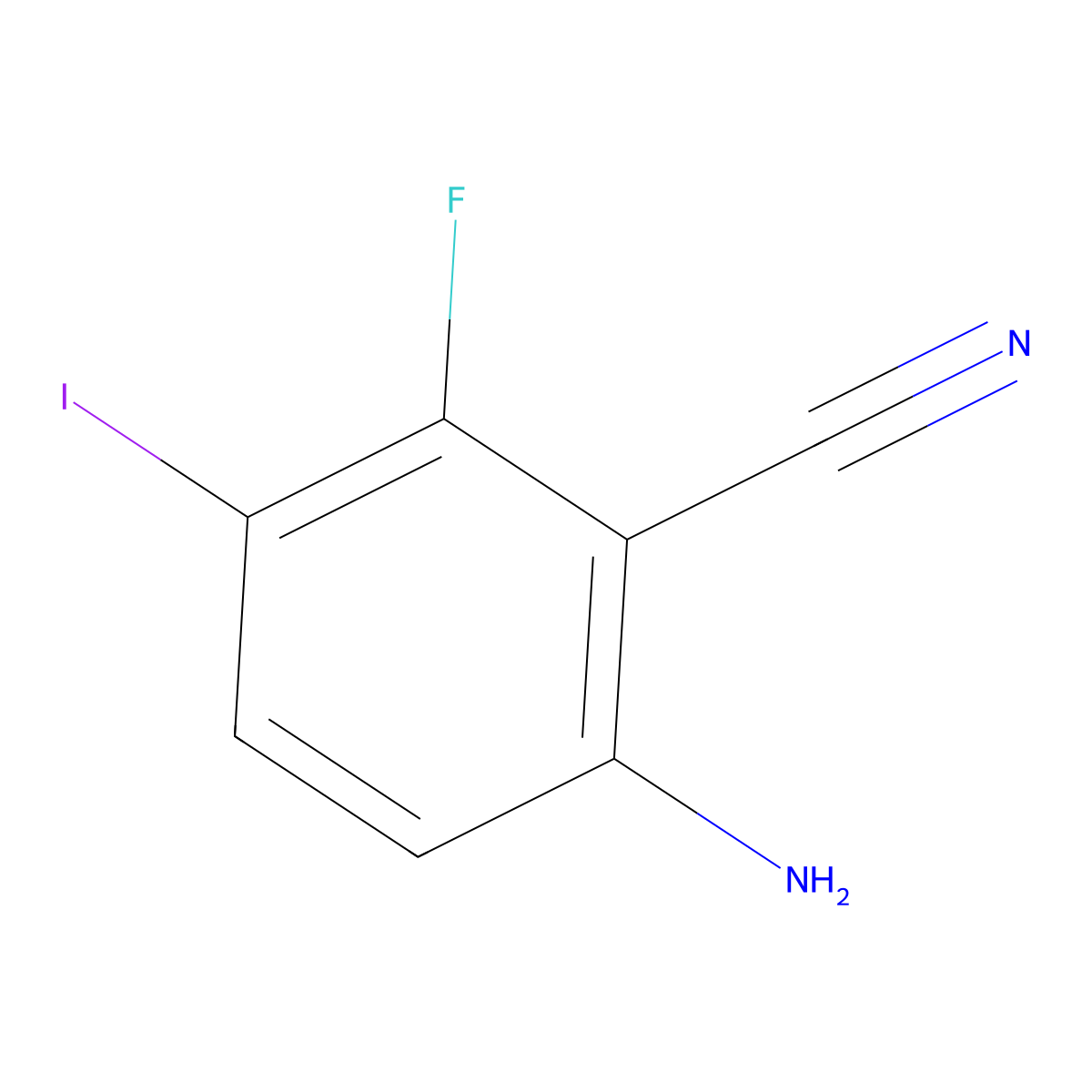 6-Amino-2-fluoro-3-iodobenzonitrile molecular structure, CAS 1000577-82-1