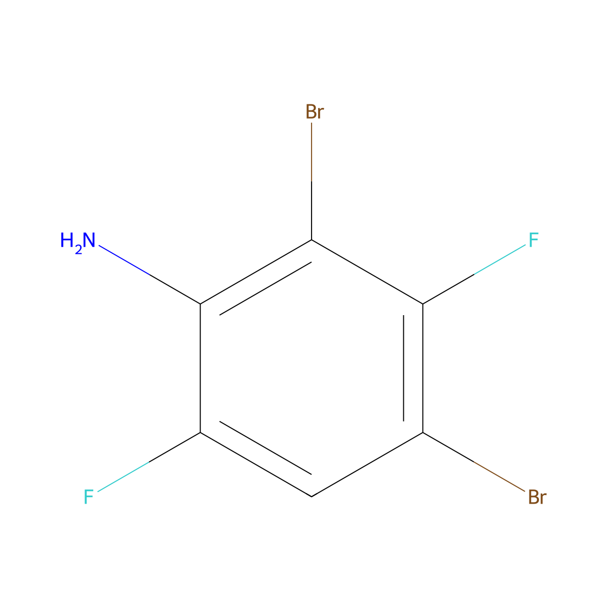 2,4-Dibromo-3,6-difluoroaniline molecular structure, CAS 1000577-86-5