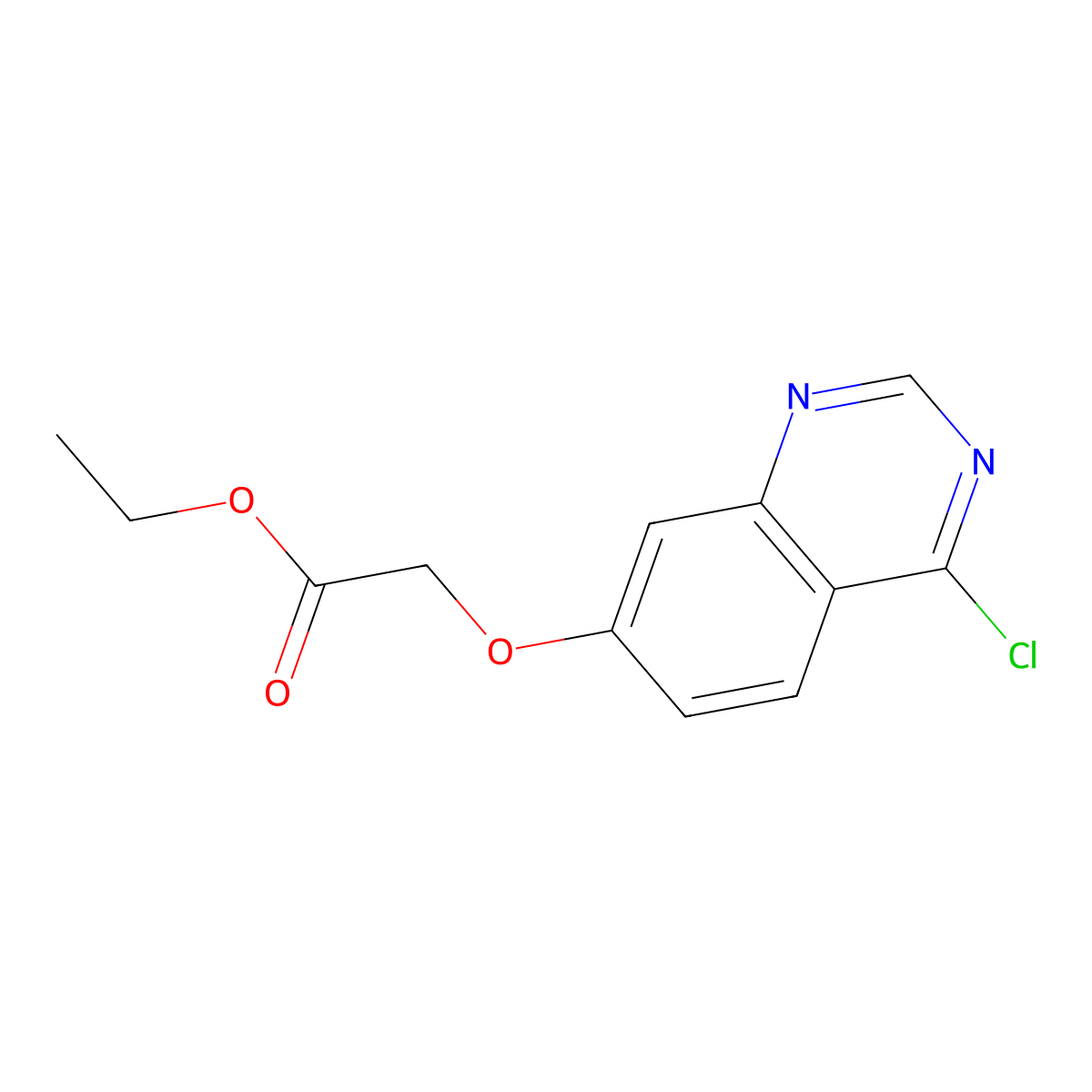 Ethyl 2-((4-chloroquinazolin-7-yl)oxy)acetate molecular structure, CAS 1000577-87-6