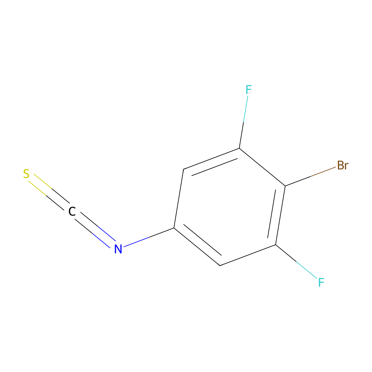4-Bromo-3,5-difluorophenyl isothiocyanate molecular structure, CAS 1000577-92-3