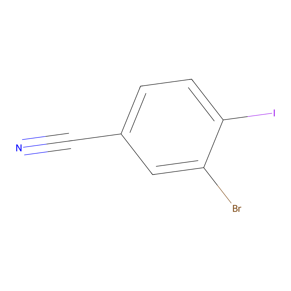 3-Bromo-4-iodobenzonitrile molecular structure, CAS 1000577-94-5