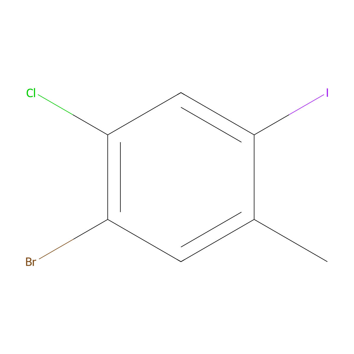 5-Bromo-4-chloro-2-iodotoluene molecular structure, CAS 1000578-03-9