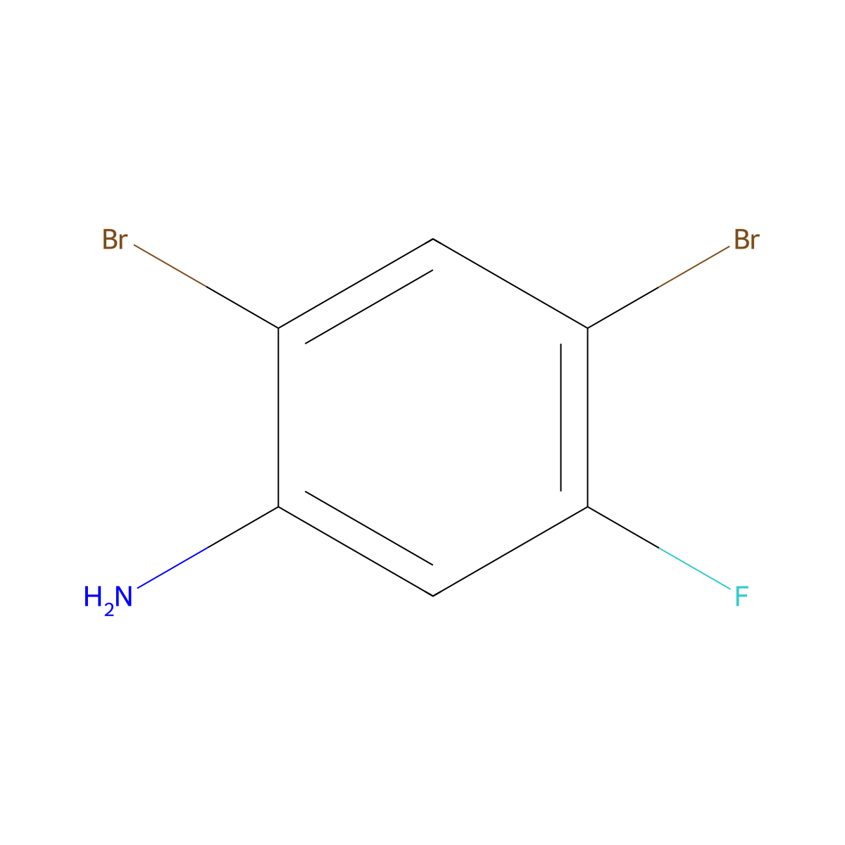 2,4-Dibromo-5-fluoroaniline molecular structure, CAS 1000578-04-0