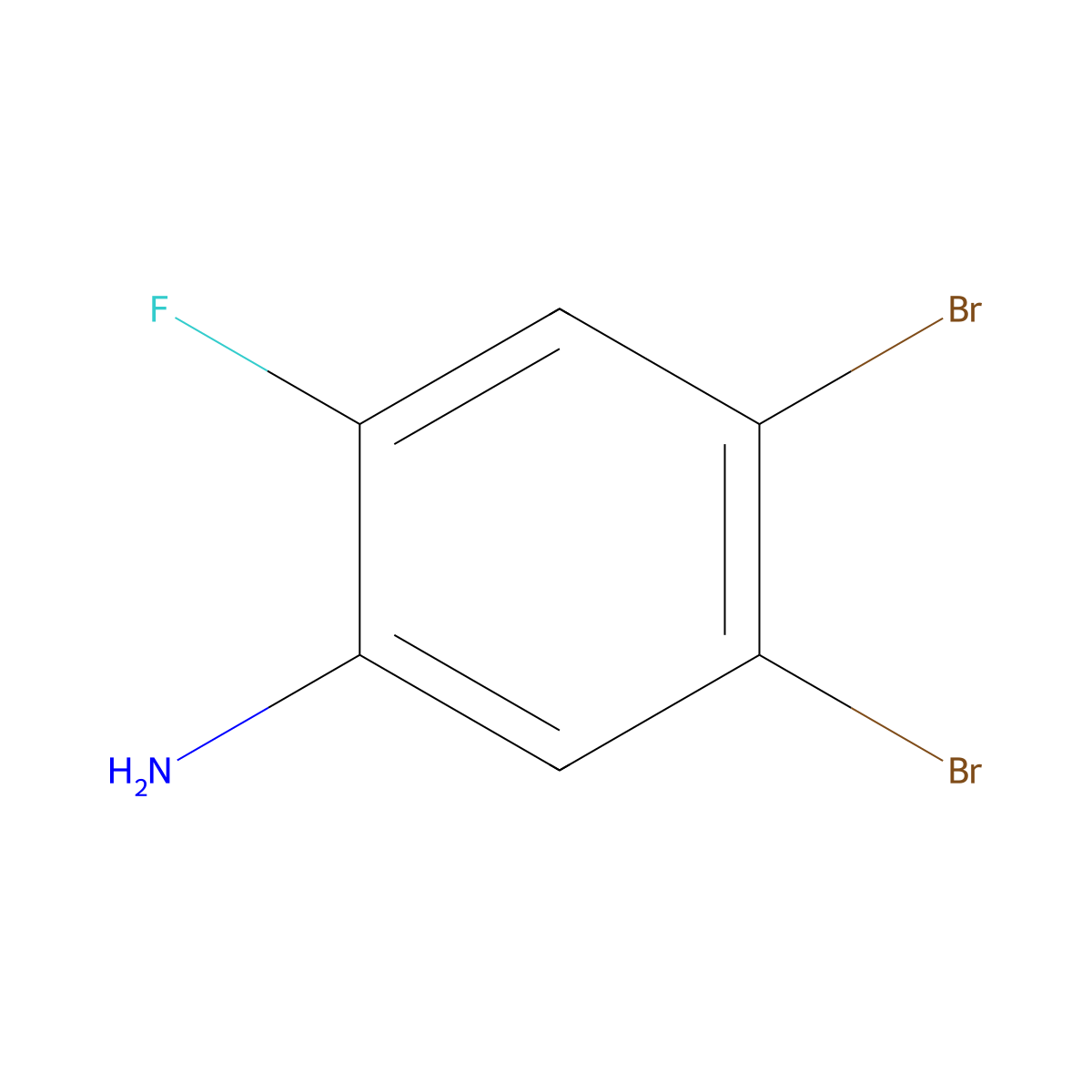 4,5-Dibromo-2-fluoroaniline molecular structure, CAS 1000578-14-2