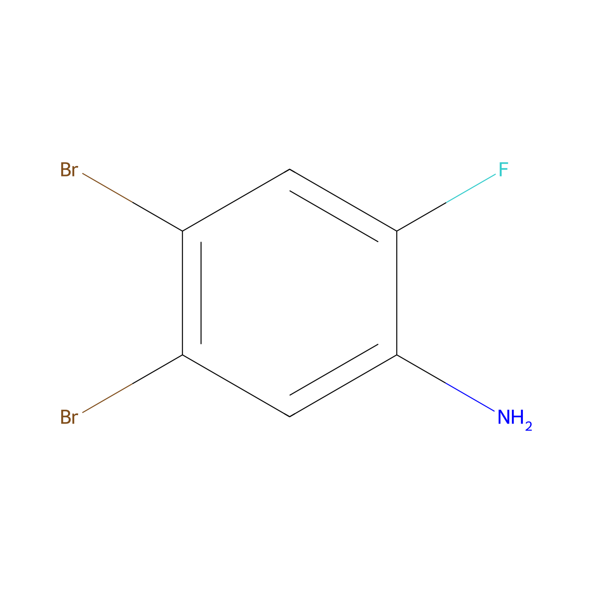4,5-Dibromo-2-fluoroaniline molecular structure, CAS 1000578-14-2