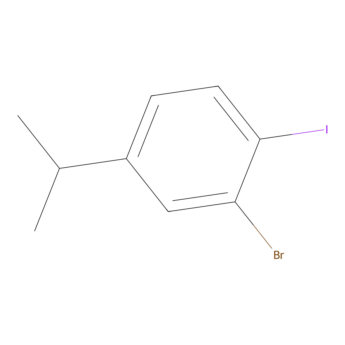 2-Bromo-1-iodo-4-(1-methylethyl)benzene molecular structure, CAS 1000578-18-6