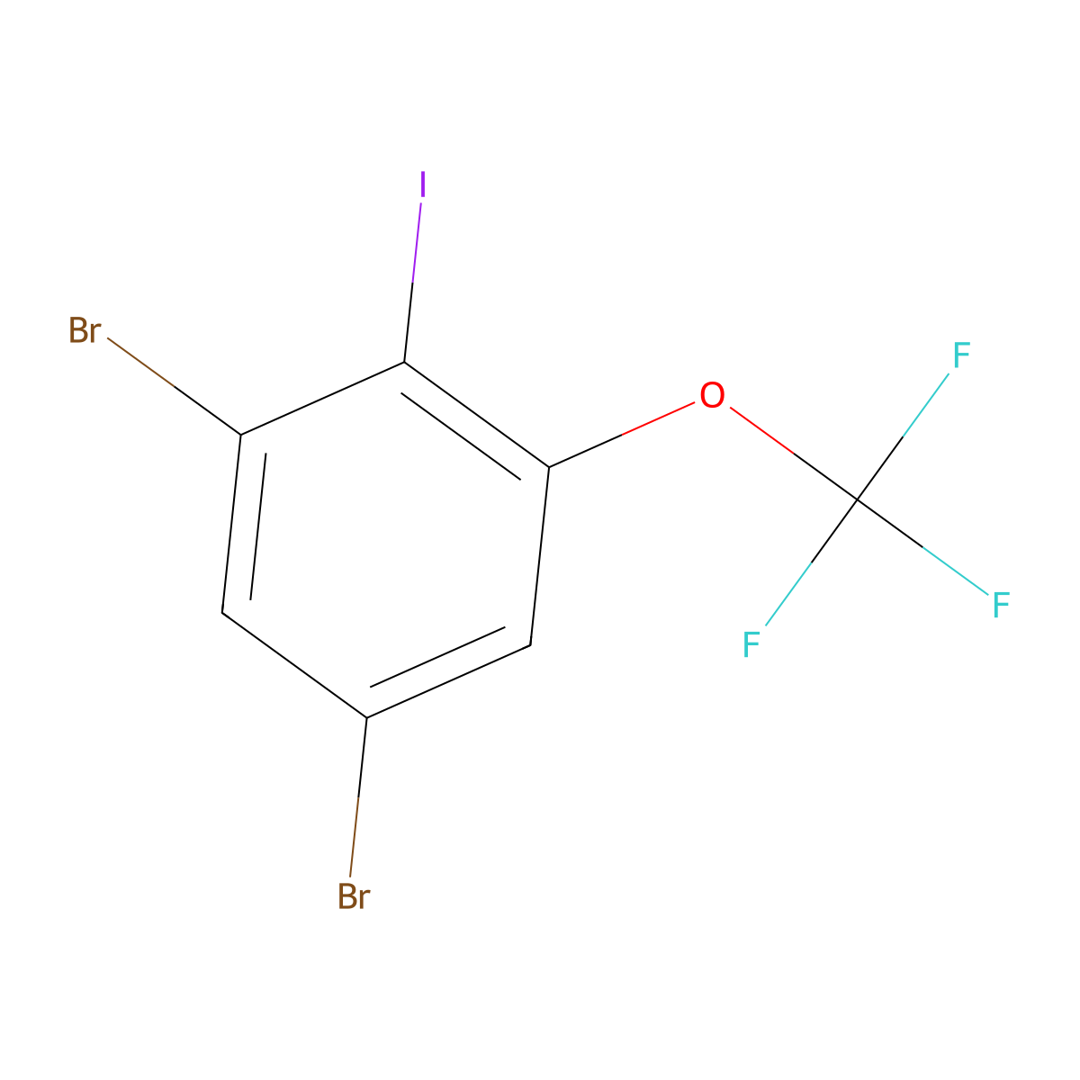 1,5-Dibromo-2-iodo-3-(trifluoromethoxy)benzene molecular structure, CAS 1000578-23-3