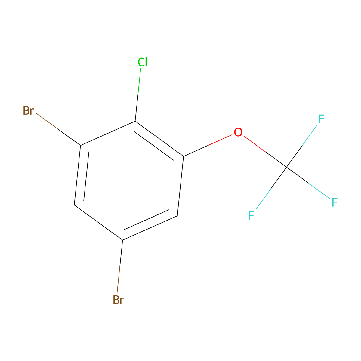 1,5-Dibromo-2-chloro-3-(trifluoromethoxy)benzene molecular structure, CAS 1000578-24-4