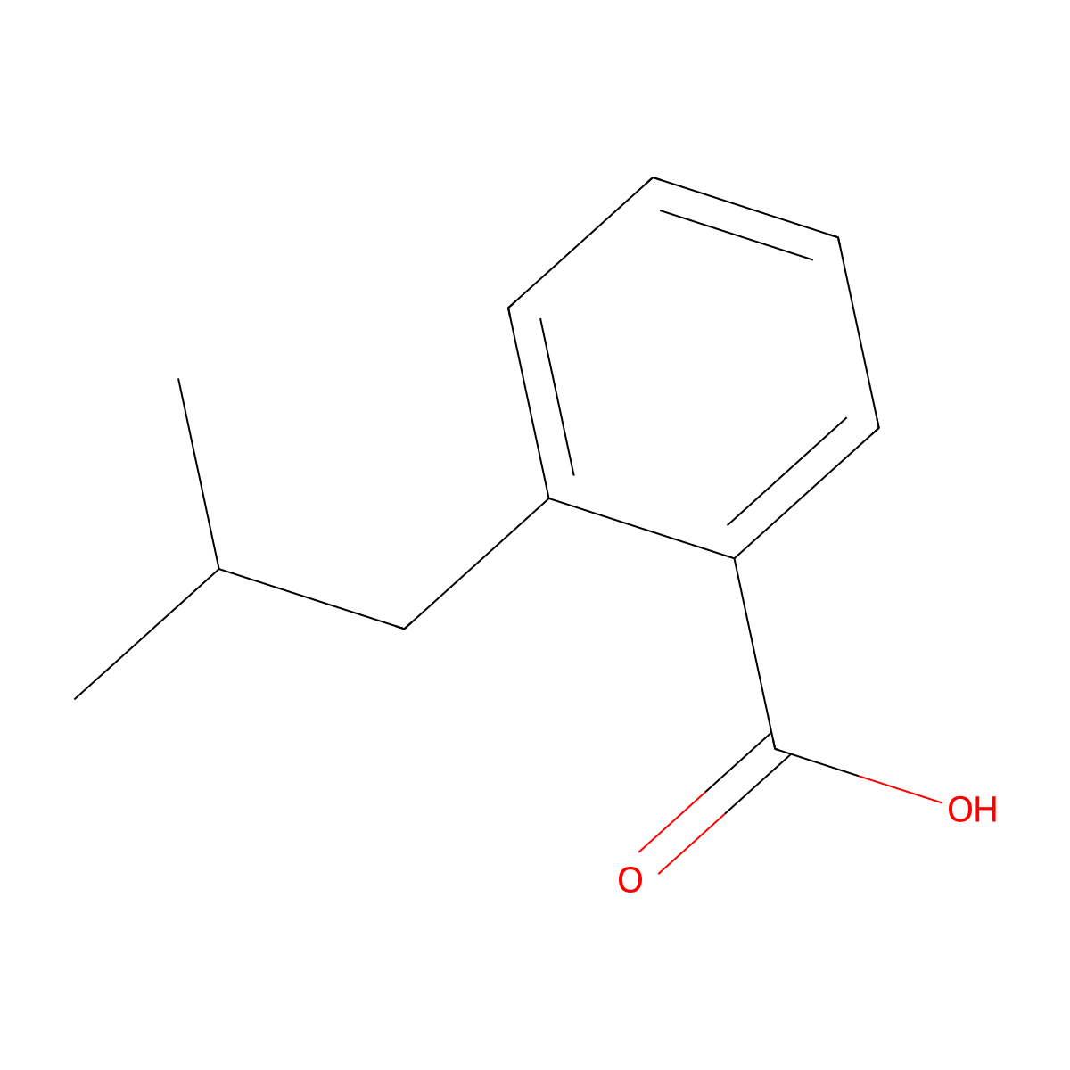 2-(2-Methylpropyl)benzoic acid molecular structure, CAS 100058-55-7