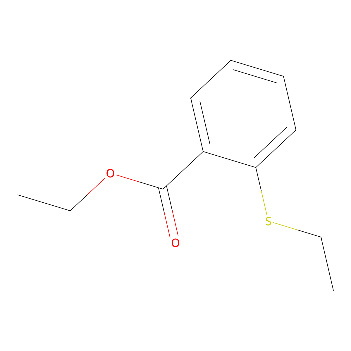 Benzoic acid, 2-(ethylthio)-, ethyl ester molecular structure, CAS 100058-70-6