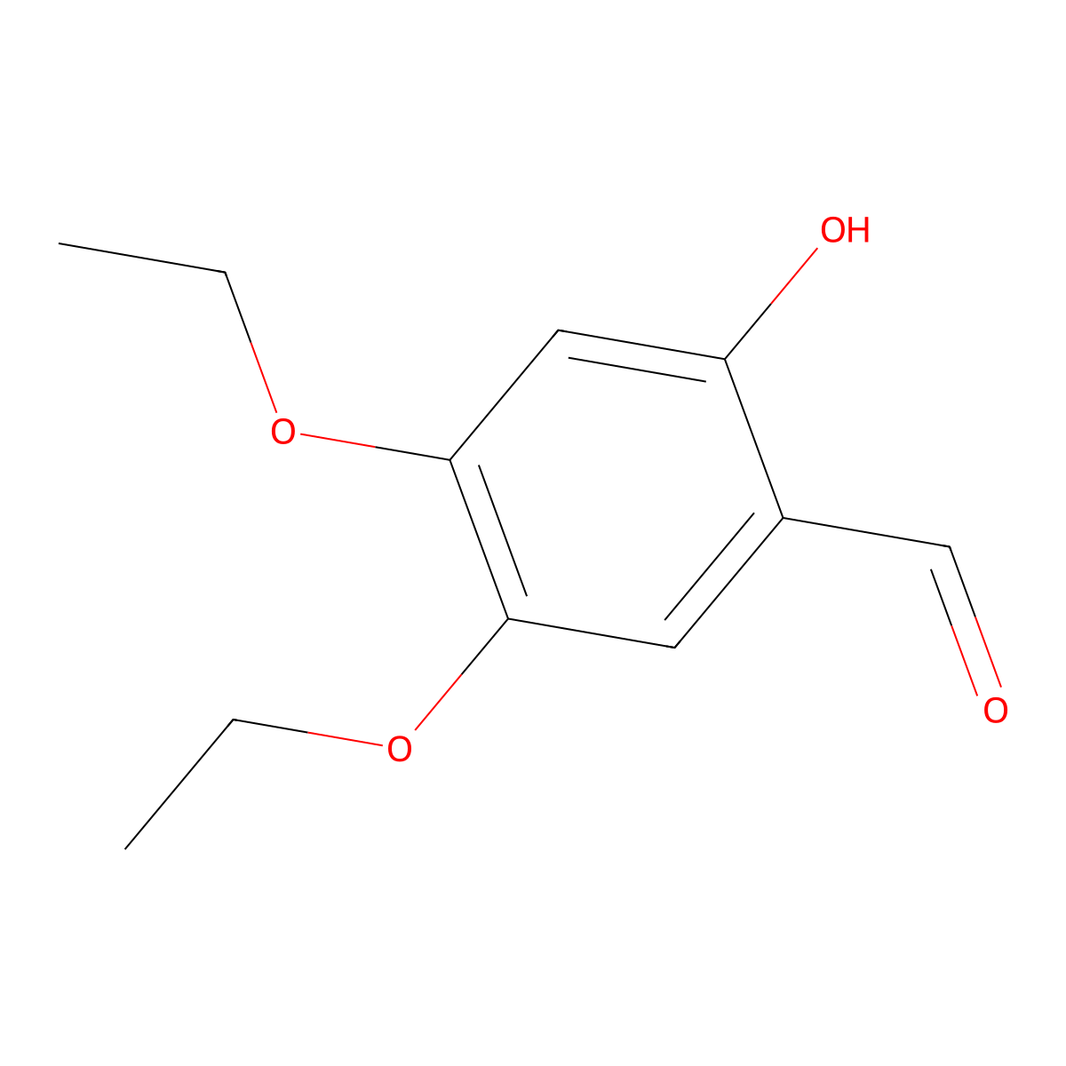 4,5-Diethoxy-2-hydroxybenzaldehyde molecular structure, CAS 100059-45-8
