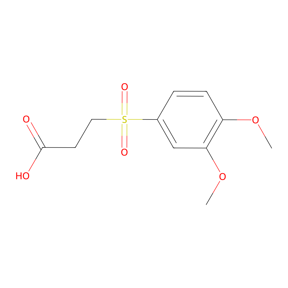 3-(3,4-Dimethoxybenzenesulfonyl)propanoic acid molecular structure, CAS 100059-84-5