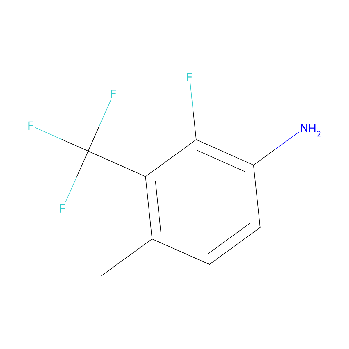2-Fluoro-4-methyl-3-(trifluoromethyl)aniline molecular structure, CAS 1000590-79-3