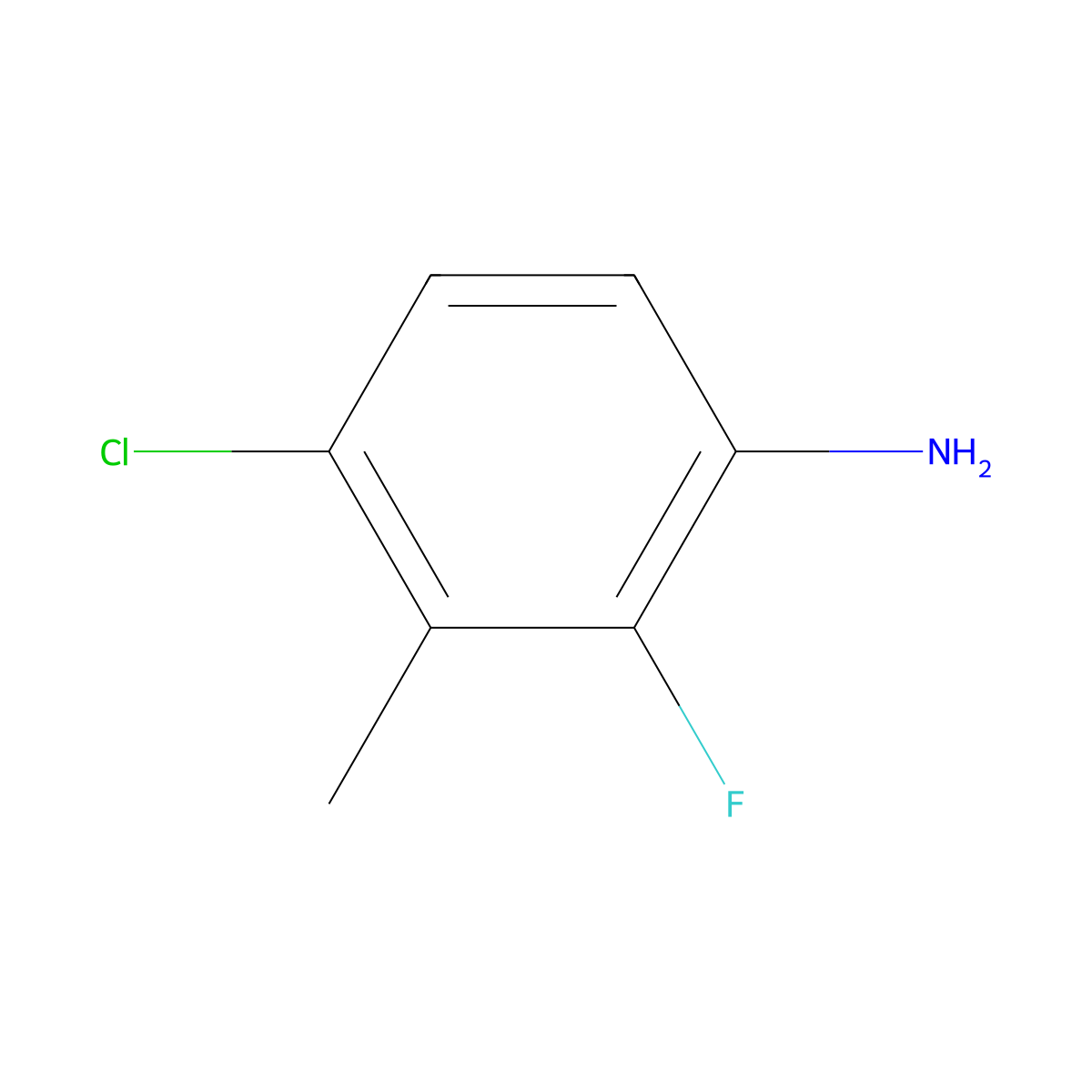 4-Chloro-2-fluoro-3-methylaniline molecular structure, CAS 1000590-85-1