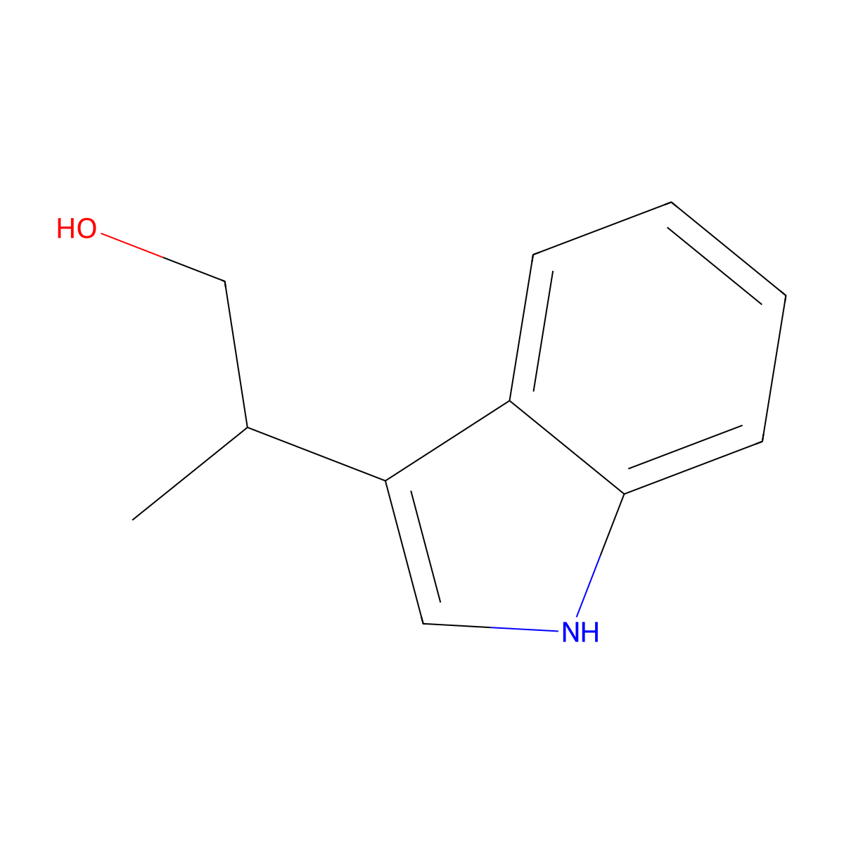 2-(1H-indol-3-yl)propan-1-ol molecular structure, CAS 10006-92-5