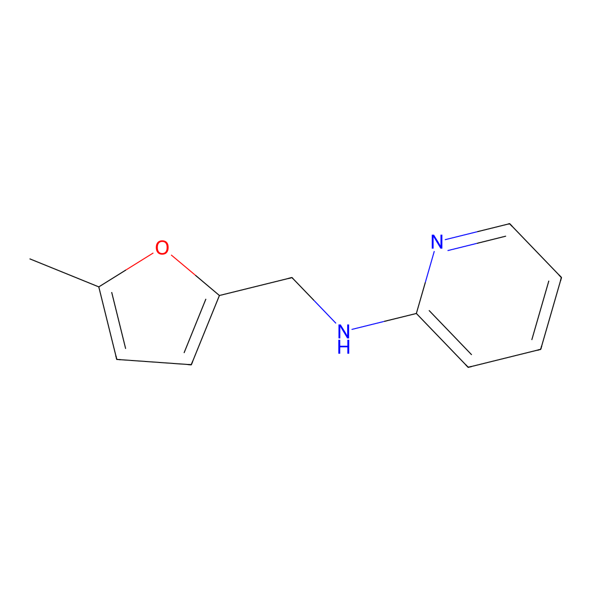 N-[(5-methylfuran-2-yl)methyl]pyridin-2-amine molecular structure, CAS 100060-05-7