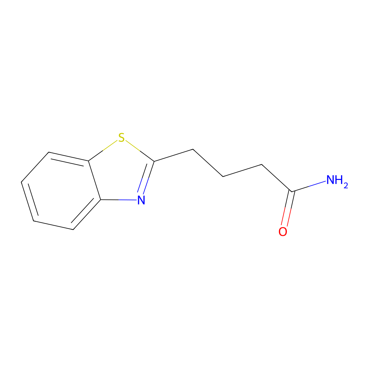 2-Benzothiazolebutanamide molecular structure, CAS 100060-13-7