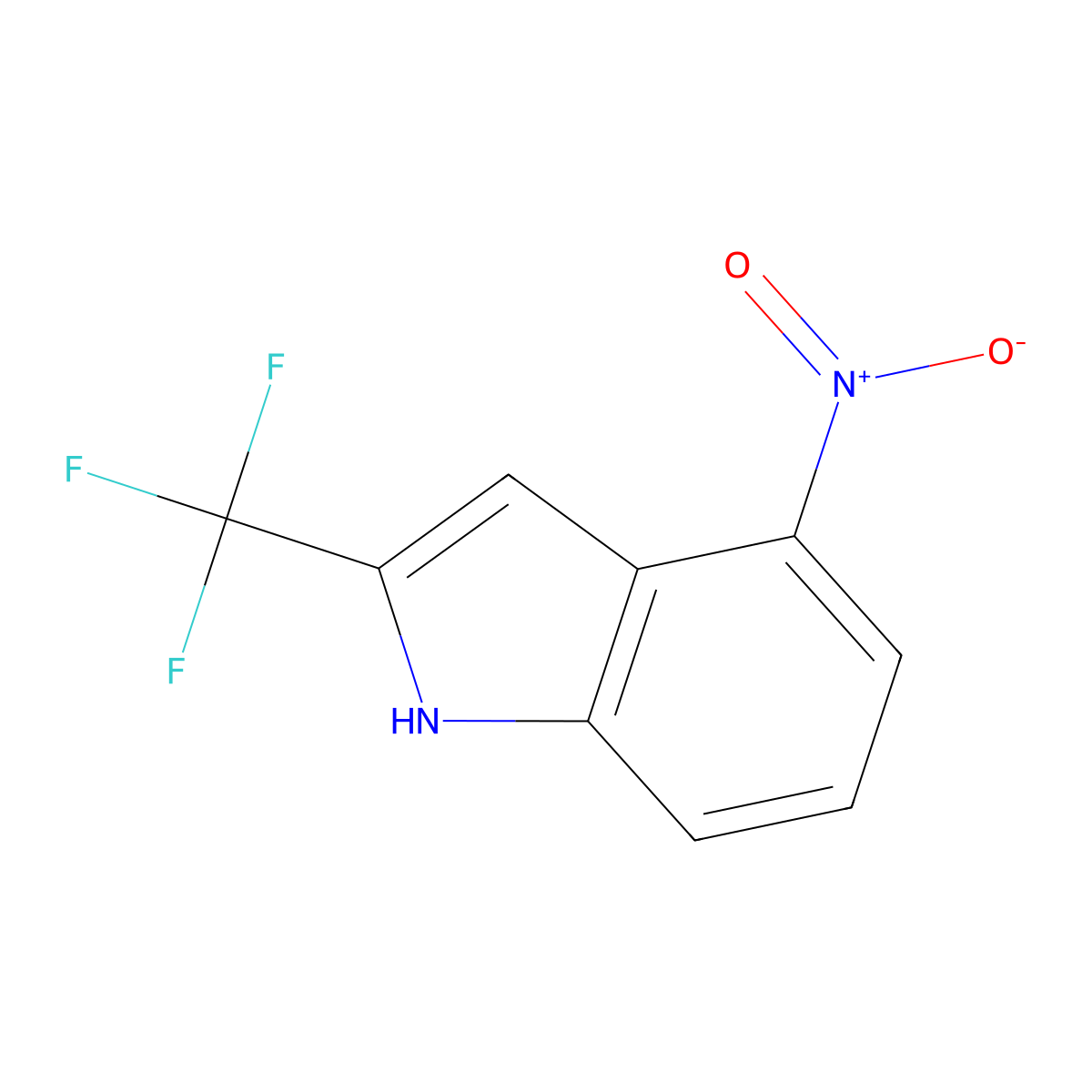 4-Nitro-2-(trifluoromethyl)-1H-indole molecular structure, CAS 1000604-20-5