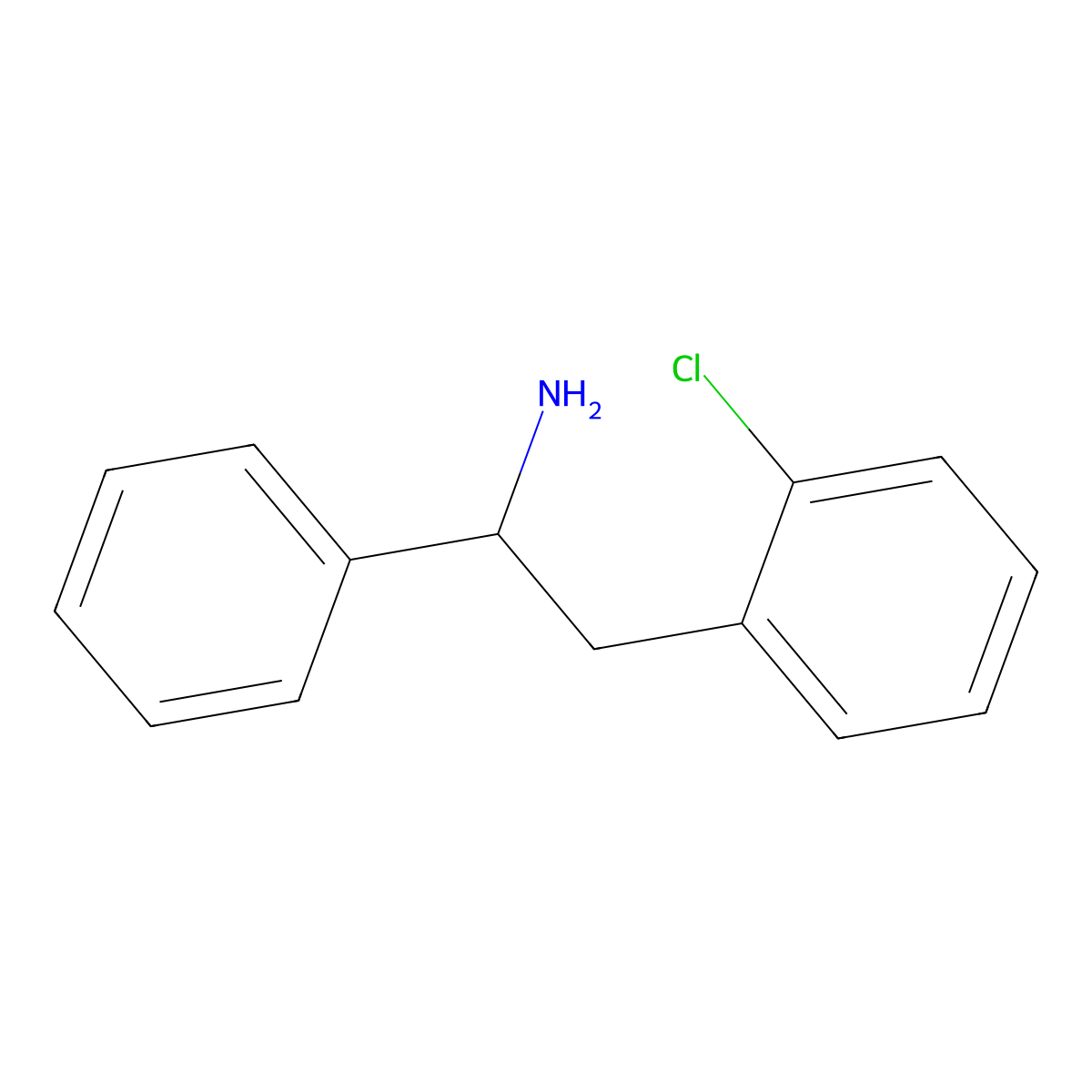 2-(2-Chlorophenyl)-1-phenylethan-1-amine molecular structure, CAS 1000615-44-0