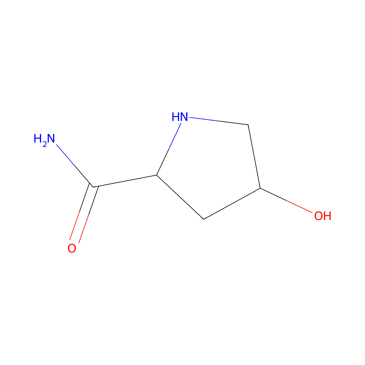 4-Hydroxypyrrolidine-2-carboxamide molecular structure, CAS 1000616-27-2