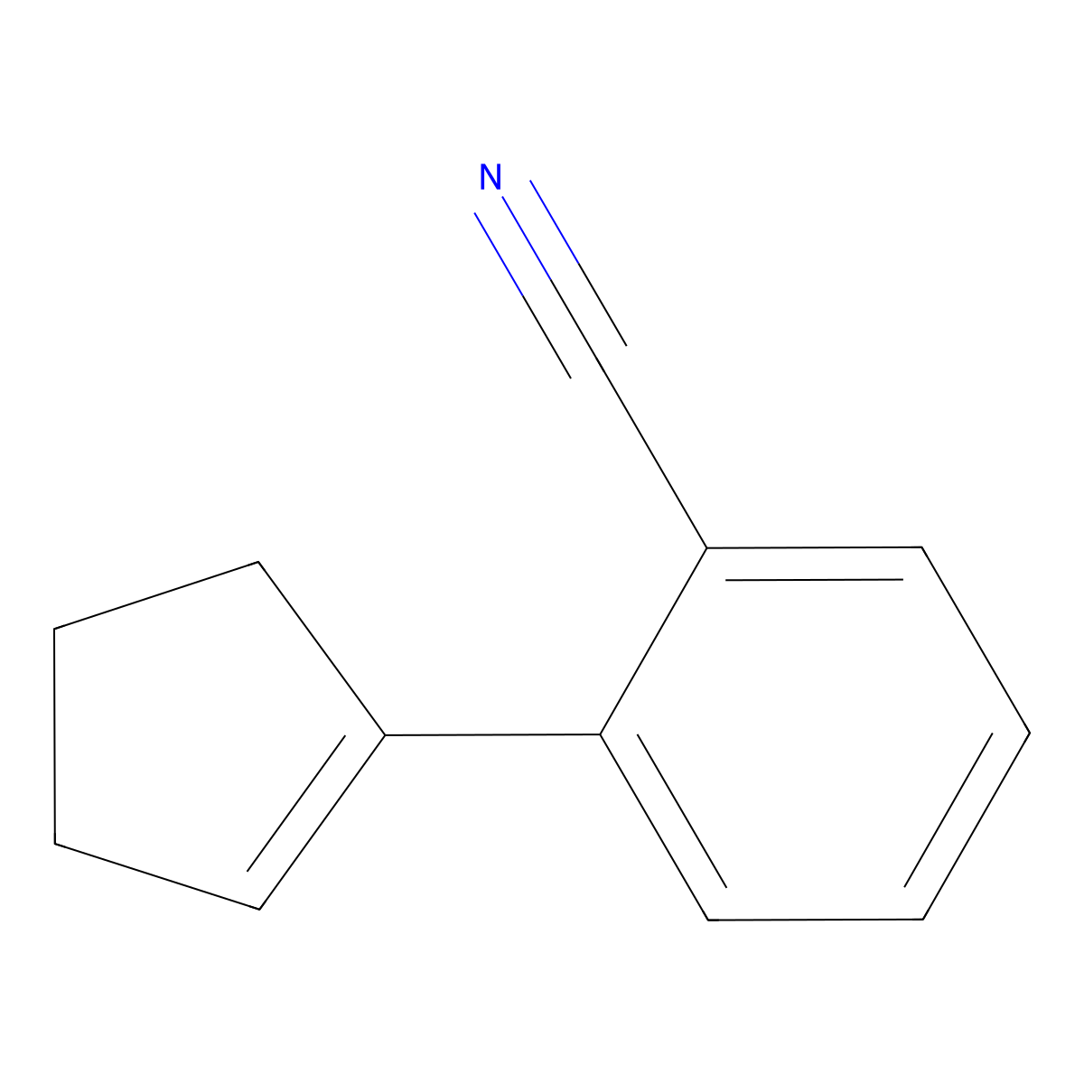 2-Cyclopent-1-enylbenzonitrile molecular structure, CAS 100062-80-4