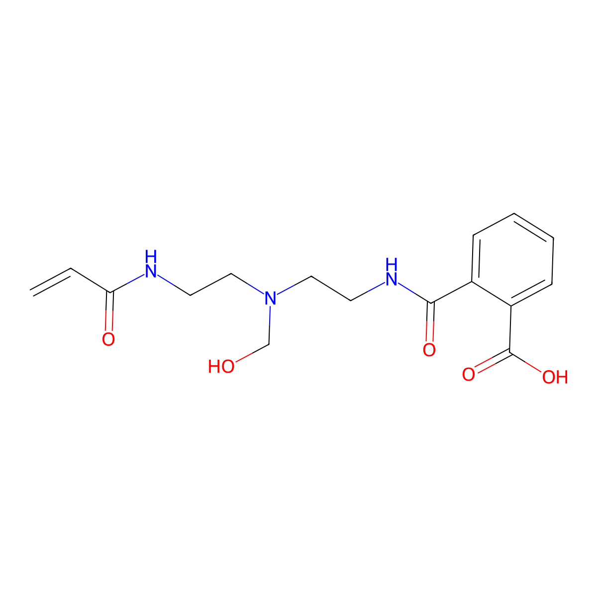 2-(((2-((Hydroxymethyl)(2-((1-oxoallyl)amino)ethyl)amino)ethyl)amino)carbonyl)benzoic acid molecular structure, CAS 100063-60-3