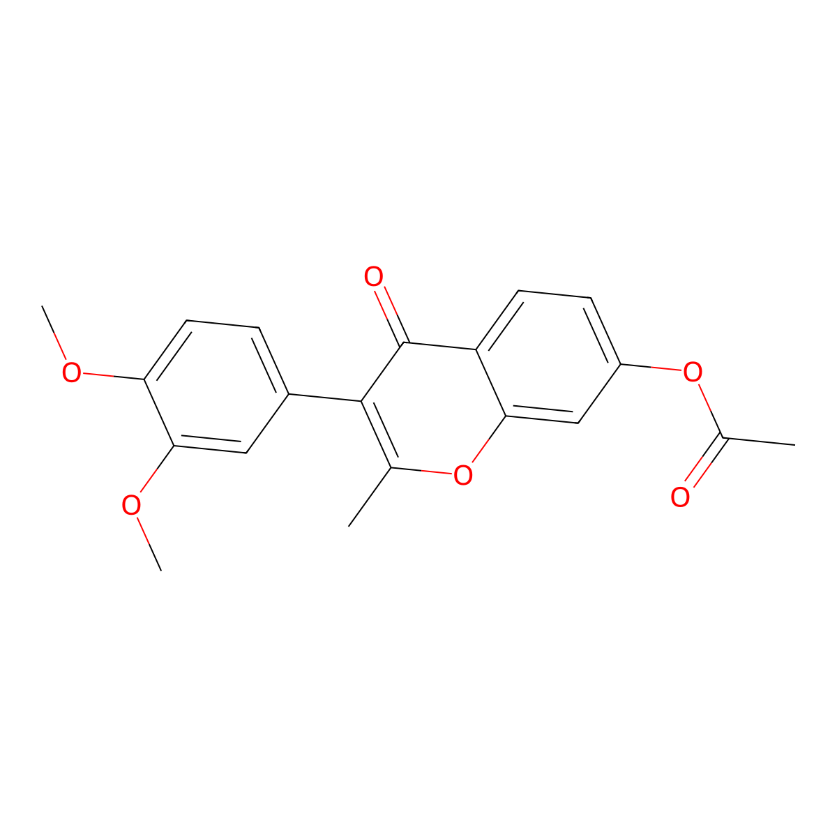 3-(3,4-dimethoxyphenyl)-2-methyl-4-oxo-4H-chromen-7-yl acetate molecular structure, CAS 100064-10-6