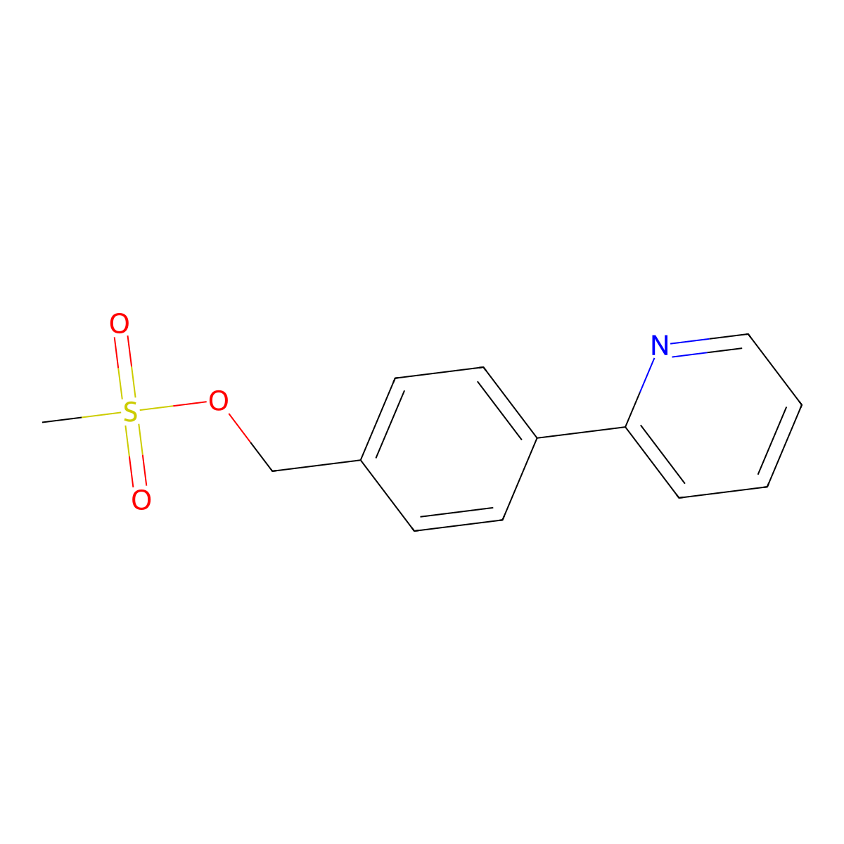 Benzenemethanol, 4-(2-pyridinyl)-, 1-methanesulfonate molecular structure, CAS 1000668-72-3