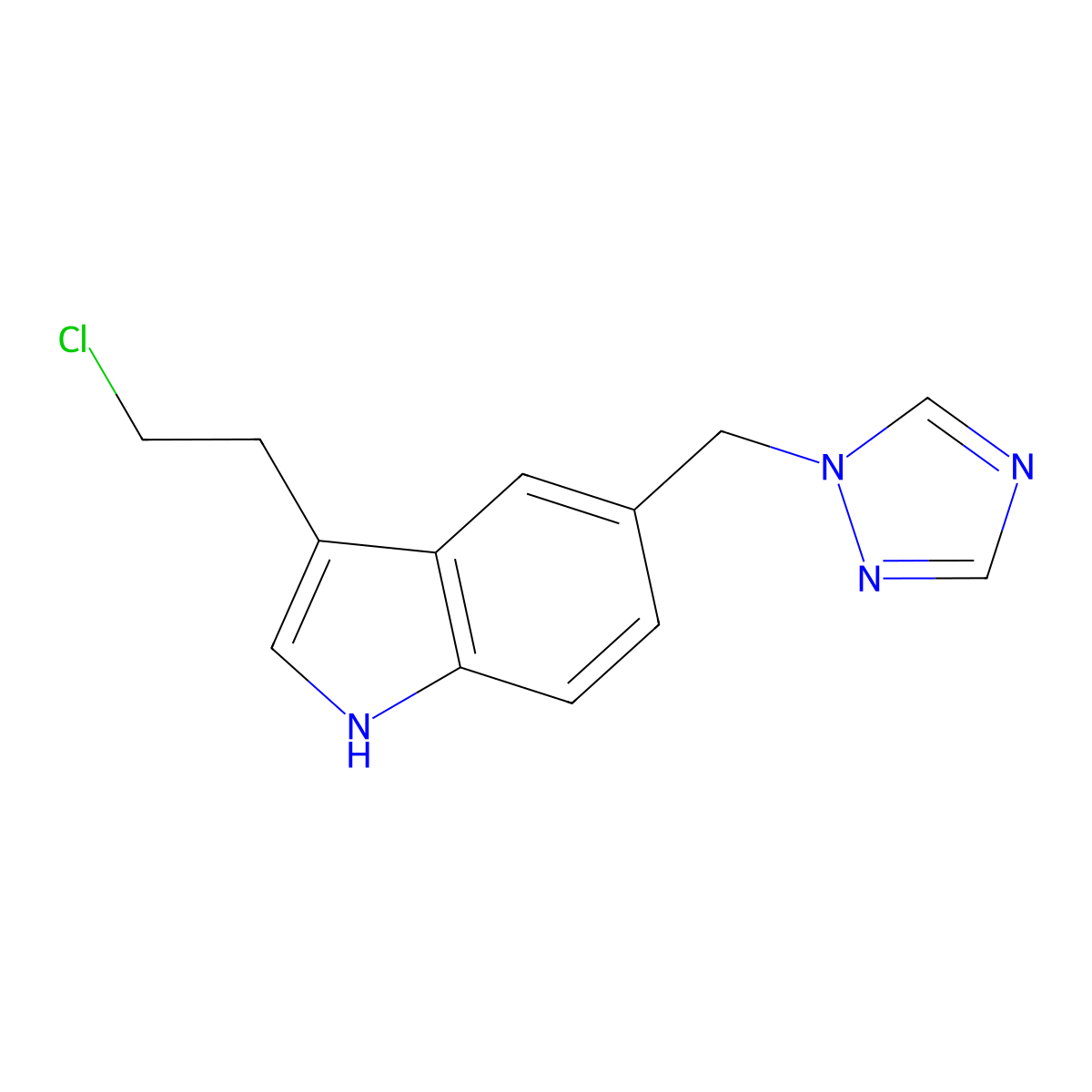 3-(2-Chloroethyl)-5-(1H-1,2,4-triazol-1-ylmethyl)-1H-indole molecular structure, CAS 1000673-59-5