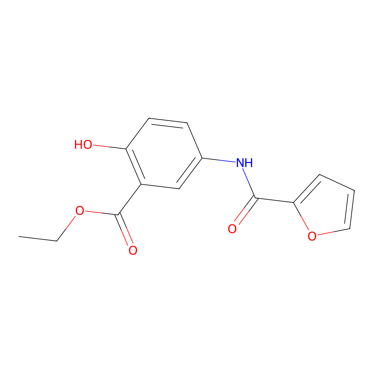 Ethyl 5-(furan-2-carbonylamino)-2-hydroxybenzoate molecular structure, CAS 100068-64-2