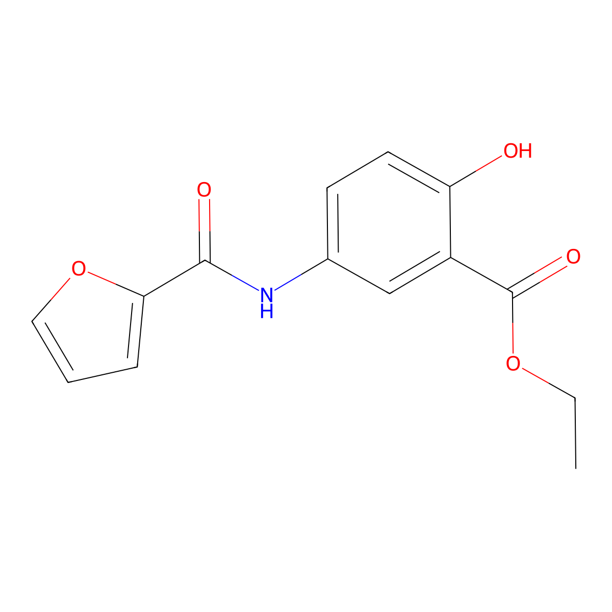Ethyl 5-(furan-2-carbonylamino)-2-hydroxybenzoate molecular structure, CAS 100068-64-2