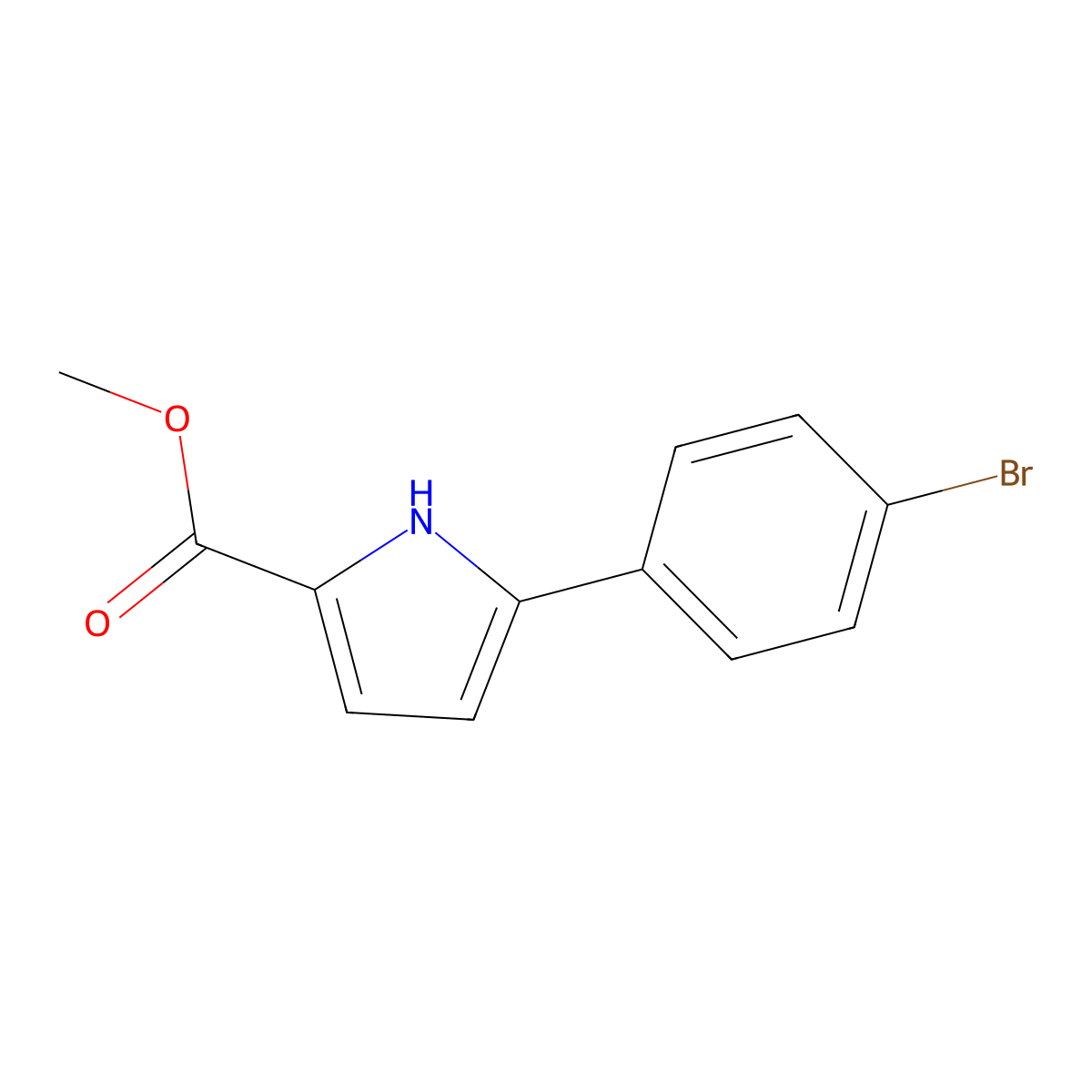 5-(4-Bromophenyl)-1H-pyrrole-2-carboxylic acid methyl ester molecular structure, CAS 1000682-39-2