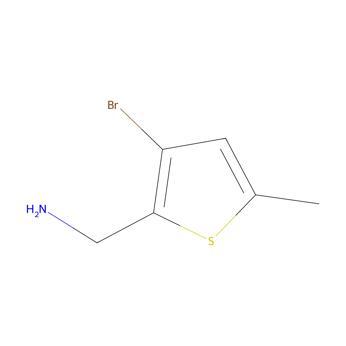 (3-Bromo-5-methylthiophen-2-yl)methanamine molecular structure, CAS 1000686-09-8