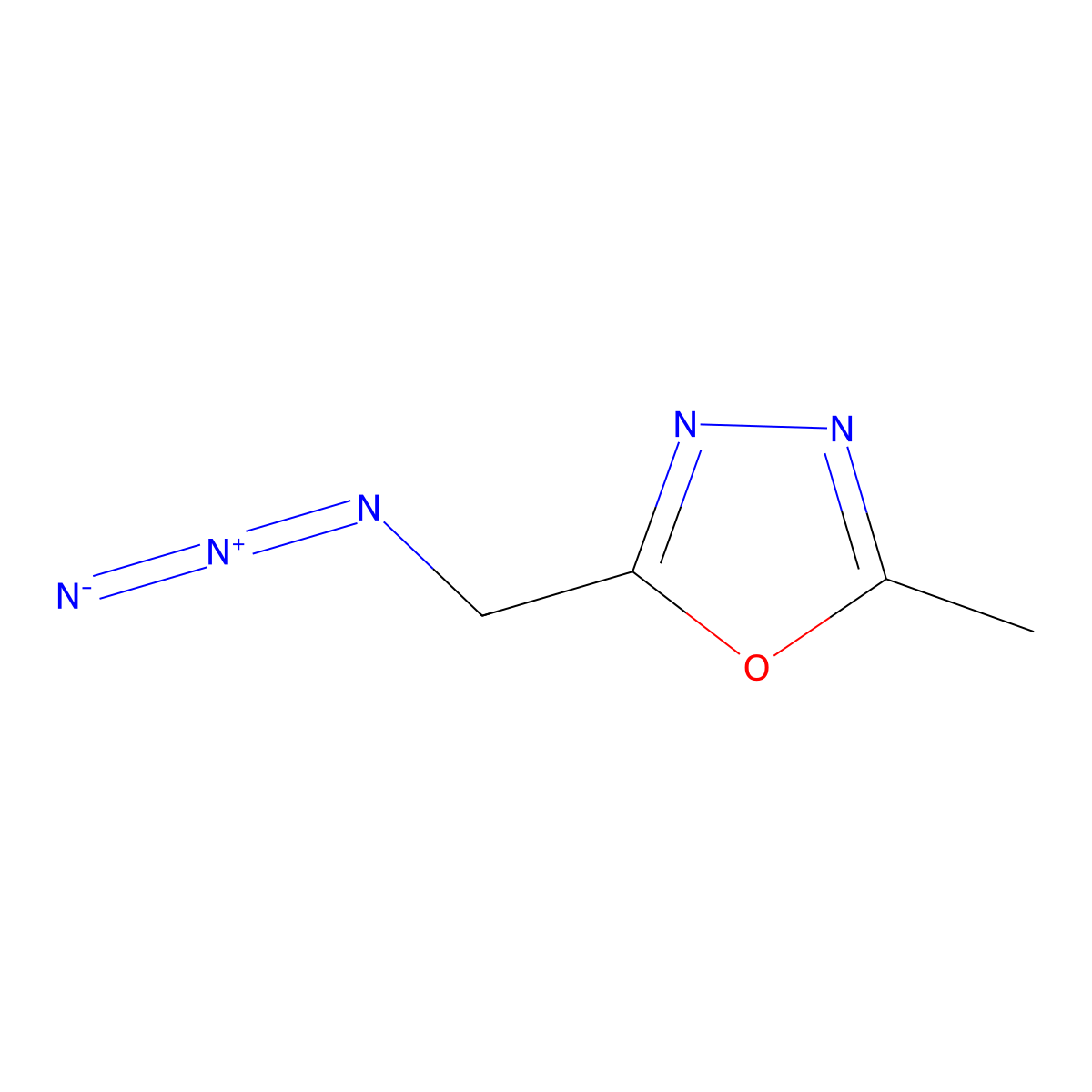 2-(Azidomethyl)-5-methyl-1,3,4-oxadiazole molecular structure, CAS 1000686-15-6