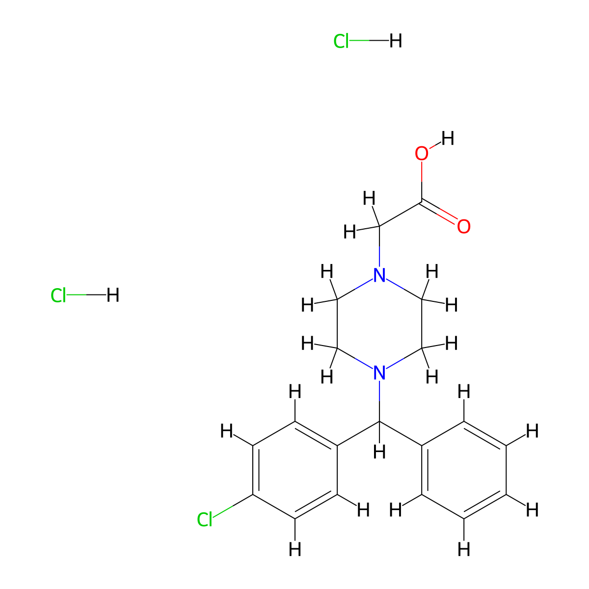 4-[(4-Chlorophenyl)phenylmethyl]-1-piperazineacetic Acid Dihydrochloride molecular structure, CAS 1000690-91-4