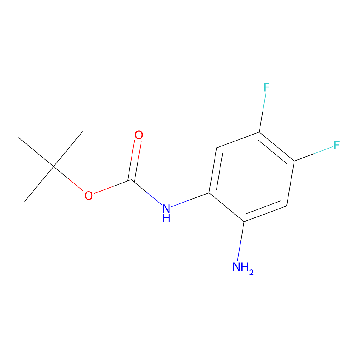 tert-Butyl (2-amino-4,5-difluorophenyl)carbamate molecular structure, CAS 1000698-88-3