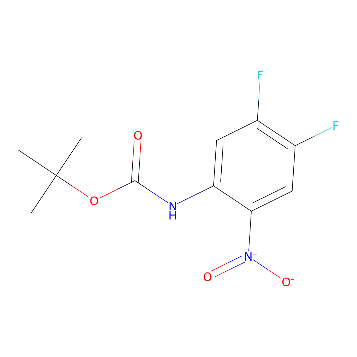 tert-butyl N-(4,5-difluoro-2-nitrophenyl)carbamate molecular structure, CAS 1000698-90-7